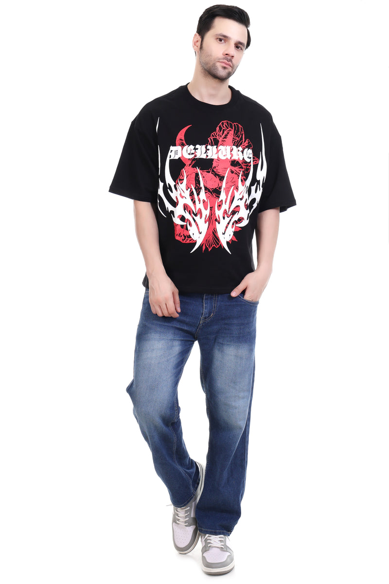 Noir Mirage Men's Oversized Graphic T-Shirt