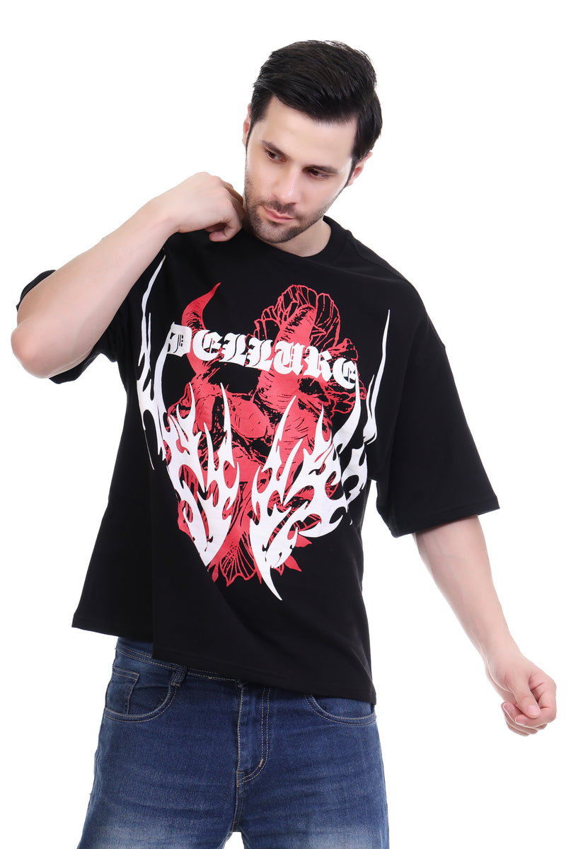 Noir Mirage Men's Oversized Graphic T-Shirt