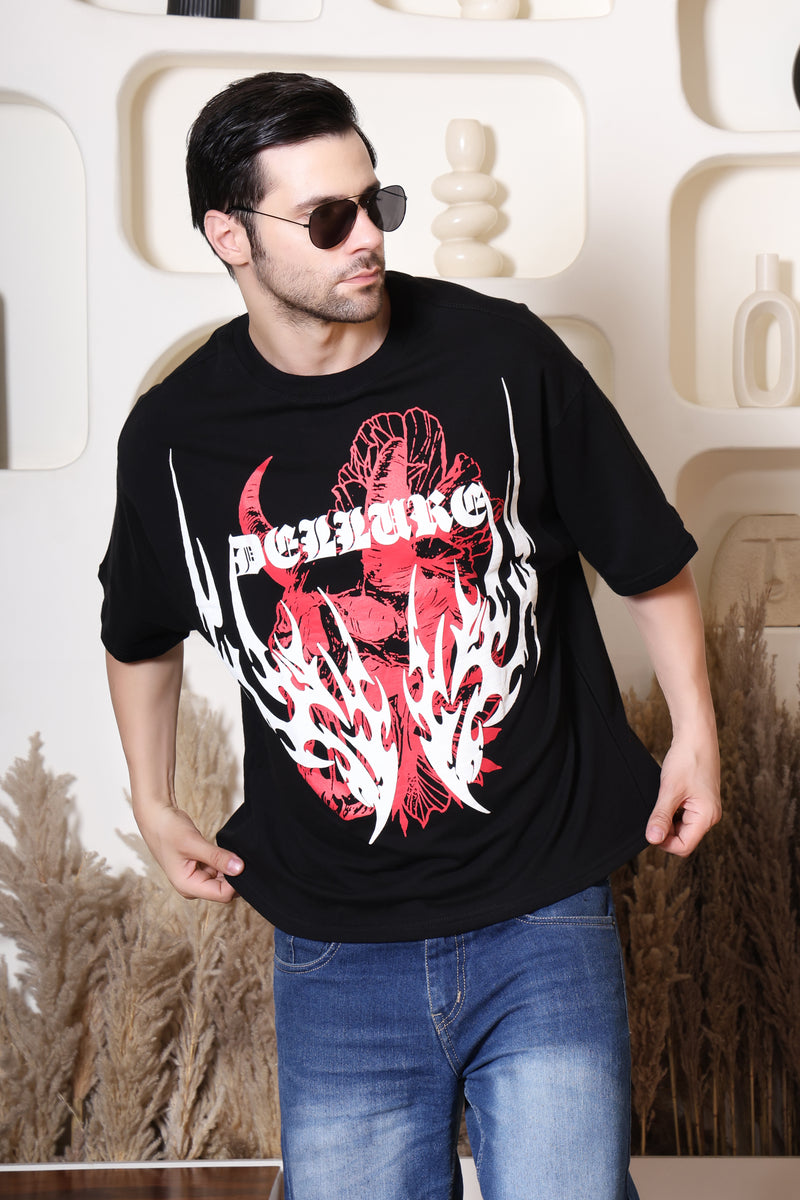 Noir Mirage Men's Oversized Graphic T-Shirt