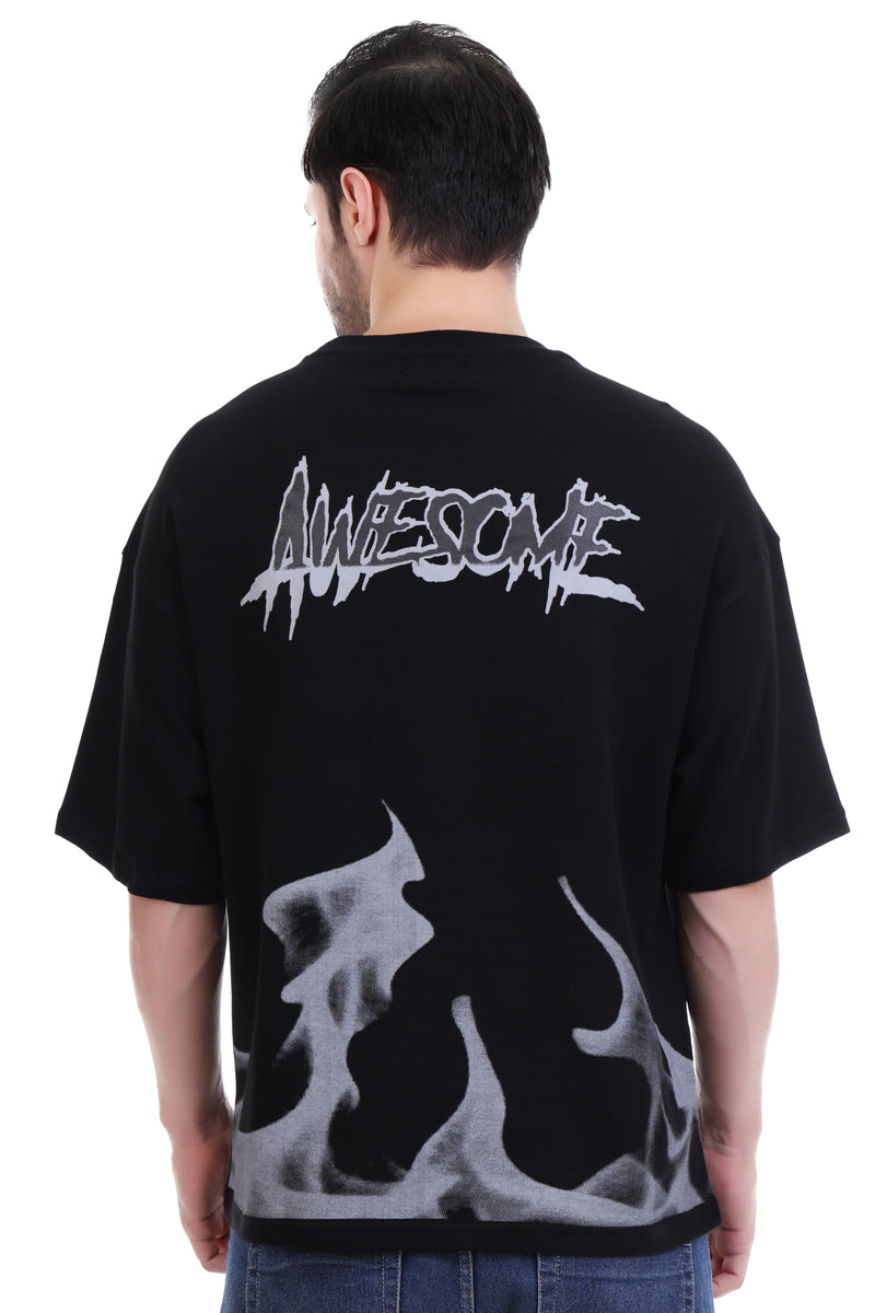 Fire Wave Oversized T-Shirt for Men